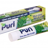 Kem đánh răng Puri Thảo dược trà xanh 160g + Bàn chải đánh răng